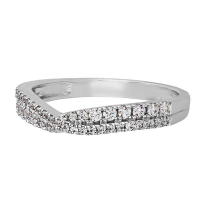 Perfect Match 1/3 ct. tw. Round Diamond Stackable Anniversary Ring in 14K White Gold front view