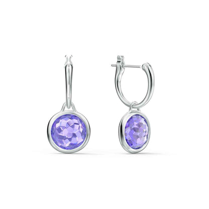 Swarovski Tahlia Mini Purple Stone Hoop Earrings