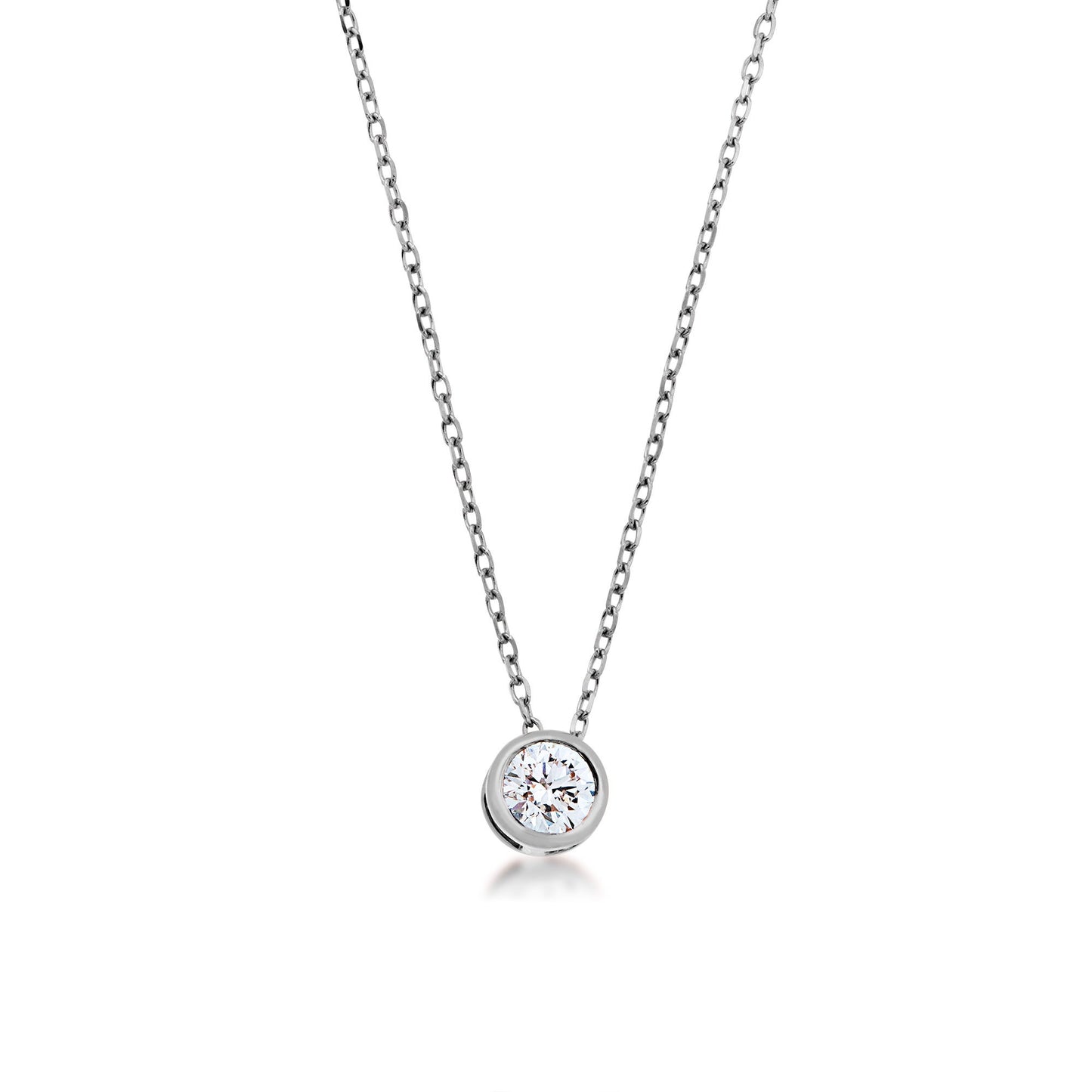 1/4 ct. tw. Round Sliding Bezel Set Diamond Pendant in 14K White Gold