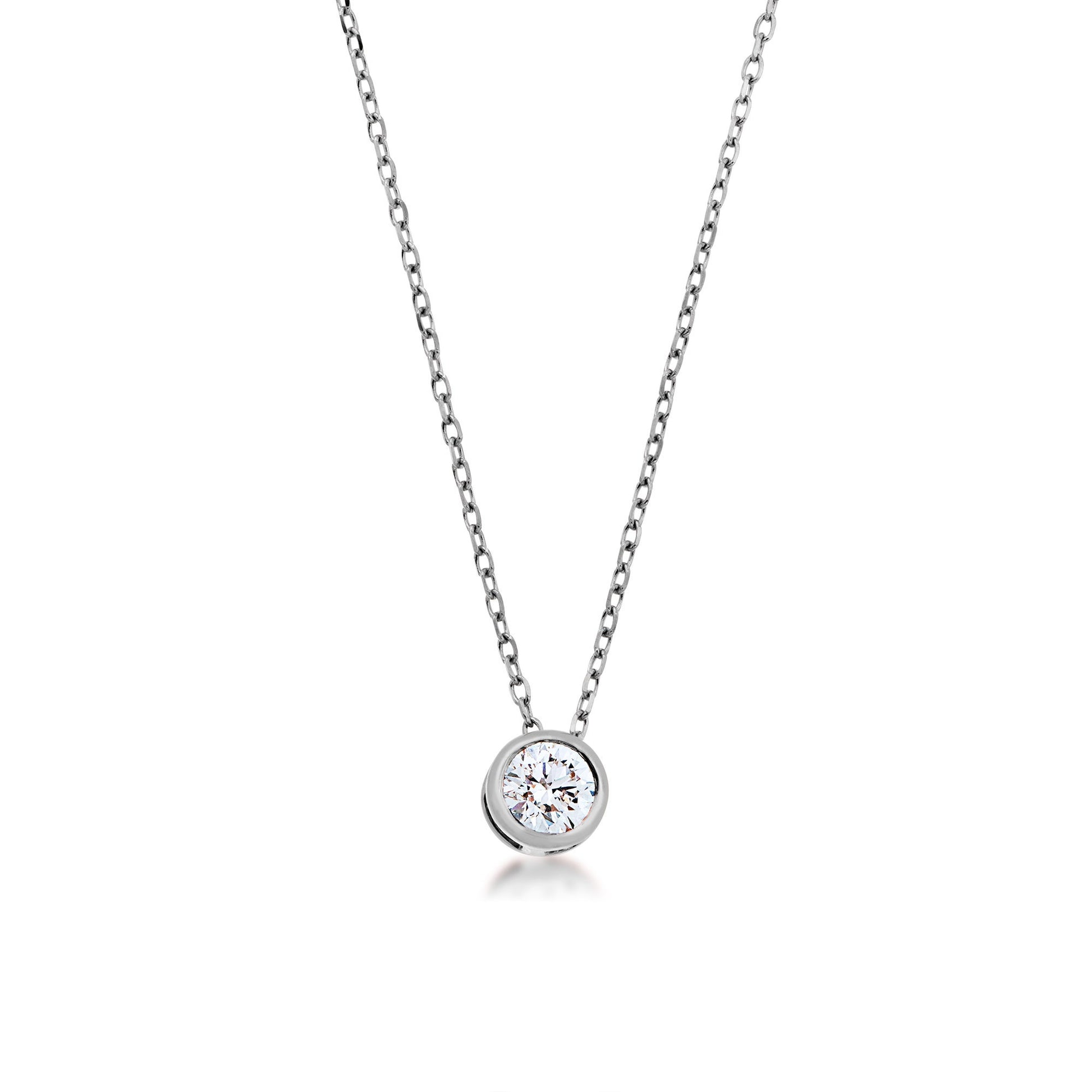 1/4 ct. tw. Round Sliding Bezel Set Diamond Pendant in 14K White Gold