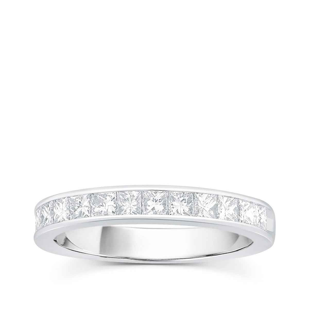 3/4 ct. tw. Princess Cut 12-Stone Diamond Channel Set Anniversary Band in 14K White Gold