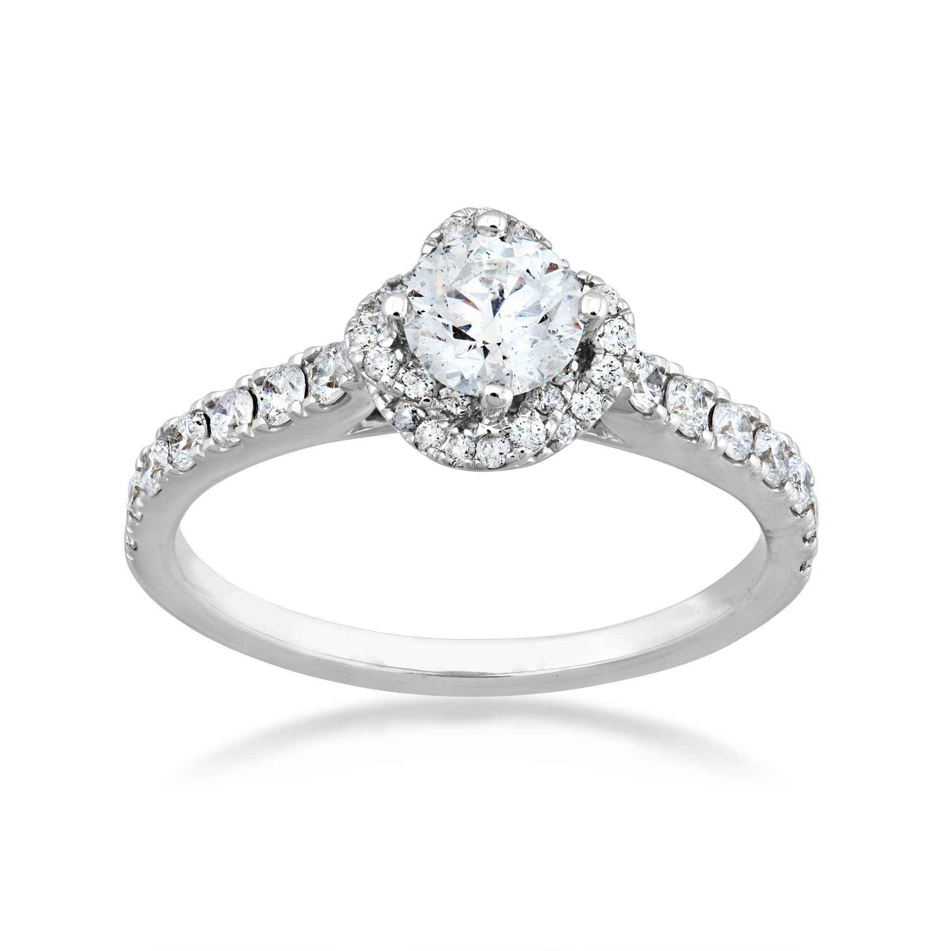 Amaura Collection 1 ct. tw. Round Wrapped Halo Diamond Engagement Ring in 14K White Gold