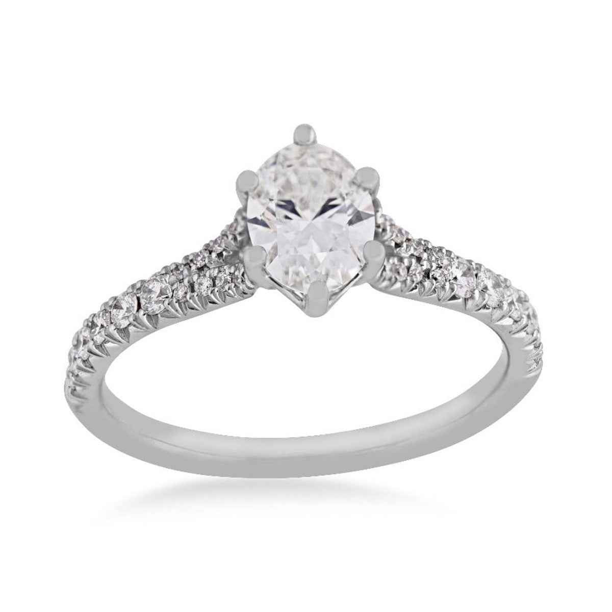 Brilliantly Yours 1 ct. tw. Oval Diamond 6-Prong Split Shank Engagement Ring in 14K White Gold