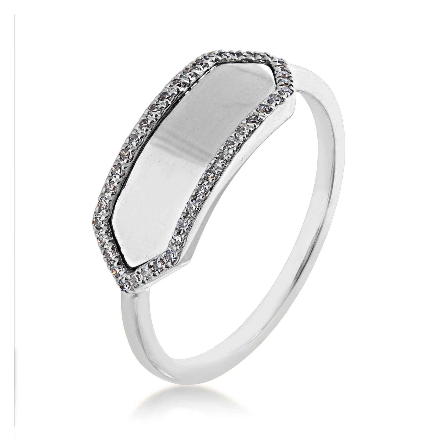 1/8 ct. tw. Diamond Fashion Ring in 10K White Gold front view