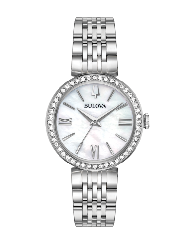 Bulova Ladies' Fashion Watch & Bracelet Set with Mother of Pearl Dial in Stainless Steel