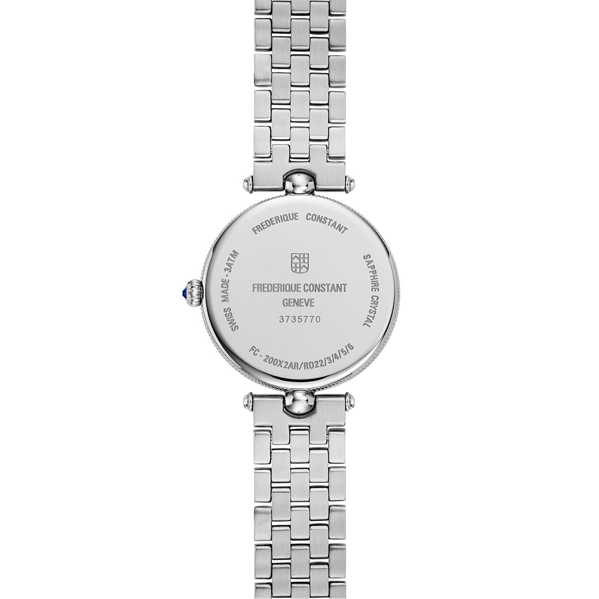 Frederique Constant Ladies' Art Deco Quartz Stainless Steel Watch with White Dial front view (2)
