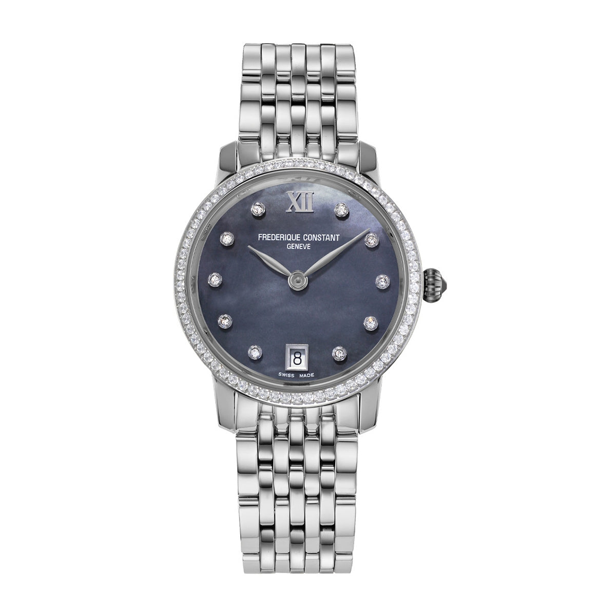 Frederique Constant Ladies' Slimline Quartz Stainless Steel Watch with Blue Dial (2)