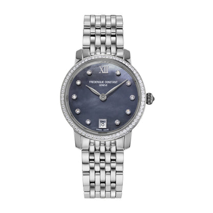 Frederique Constant Ladies' Slimline Quartz Stainless Steel Watch with Blue Dial (2)