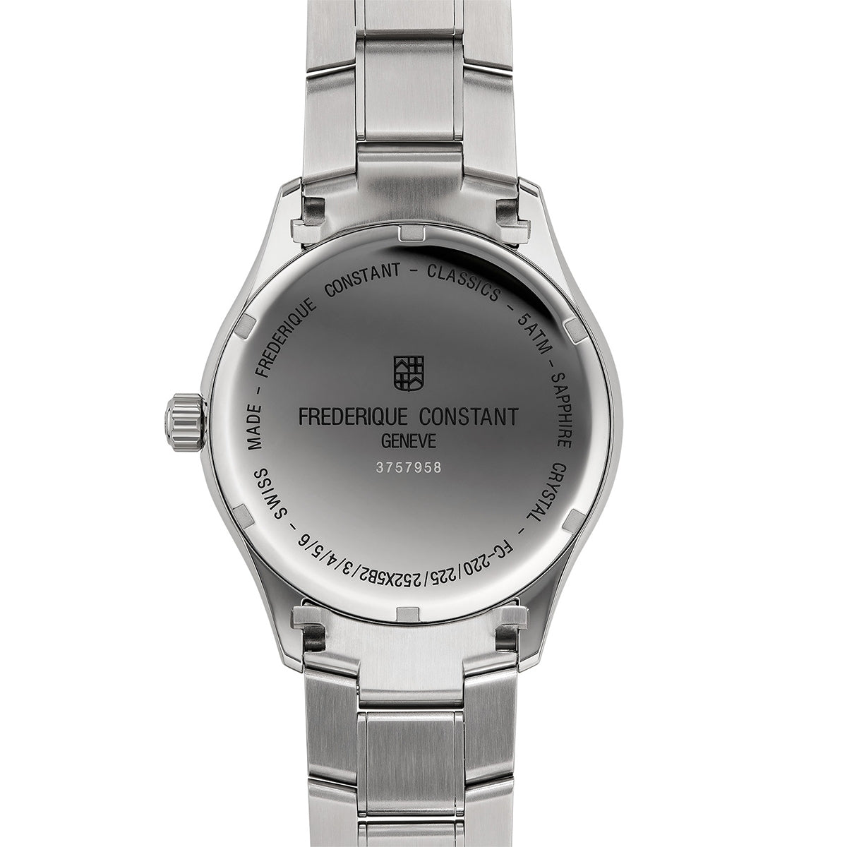 Frederique Constant Men's' Quartz Stainless Steel Watch with Blue Dial front view