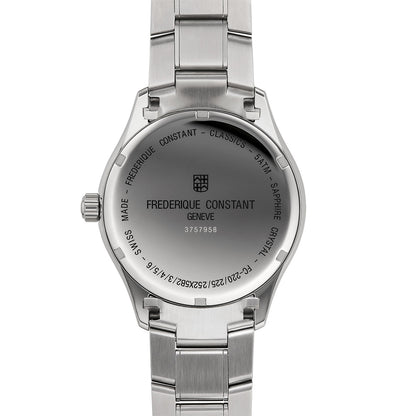 Frederique Constant Men's' Quartz Stainless Steel Watch with Blue Dial front view