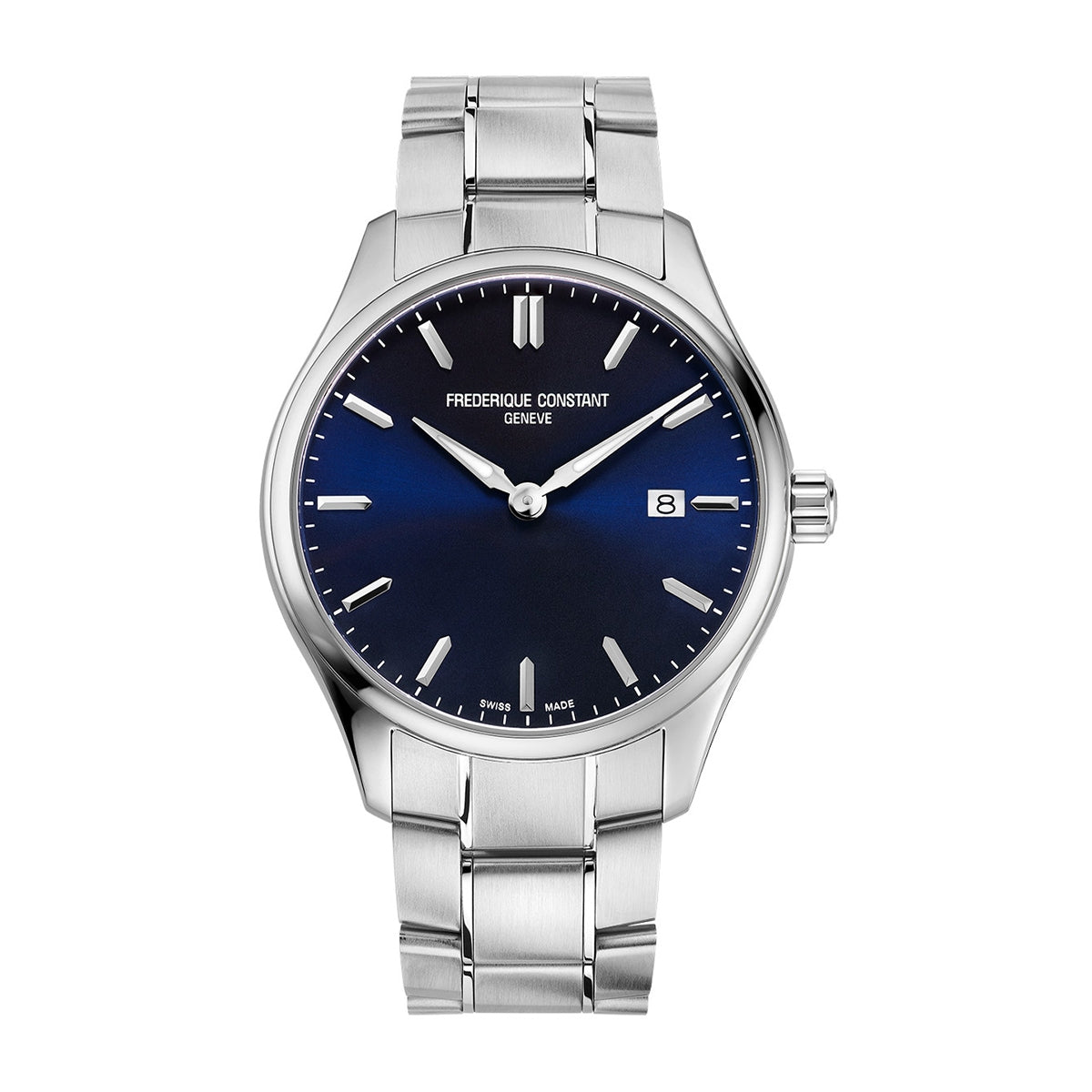 Frederique Constant Men's' Quartz Stainless Steel Watch with Blue Dial