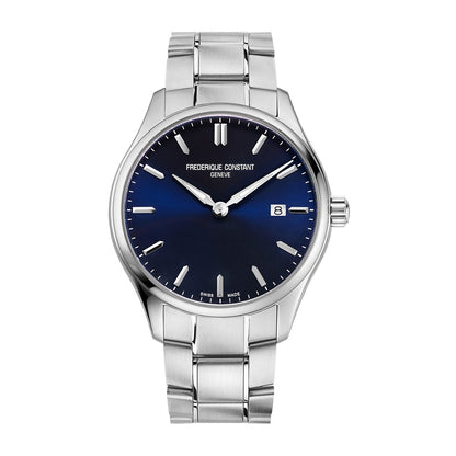 Frederique Constant Men's' Quartz Stainless Steel Watch with Blue Dial