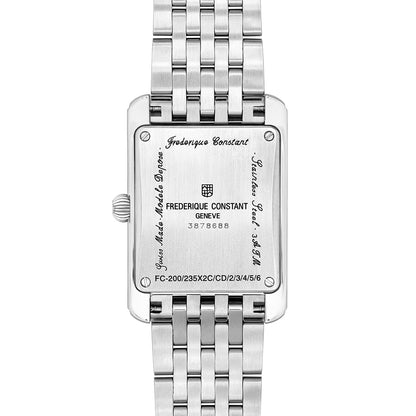 Frederique Constant Ladies' Carree Quartz Stainless Steel Watch with Silver Dial front view (2)