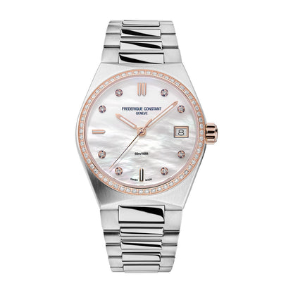 Frederique Constant Ladies' Quartz Two-Tone Stainless Steel Watch with White Dial