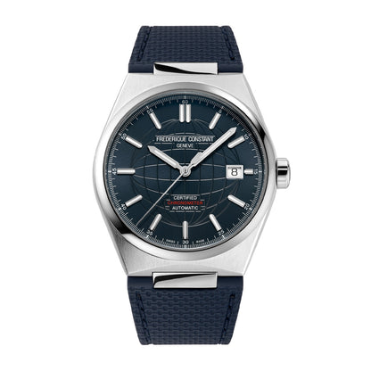 Frederique Constant Men's Highlife Automatic Stainless Steel Watch with Blue Dial close-up detail (2)