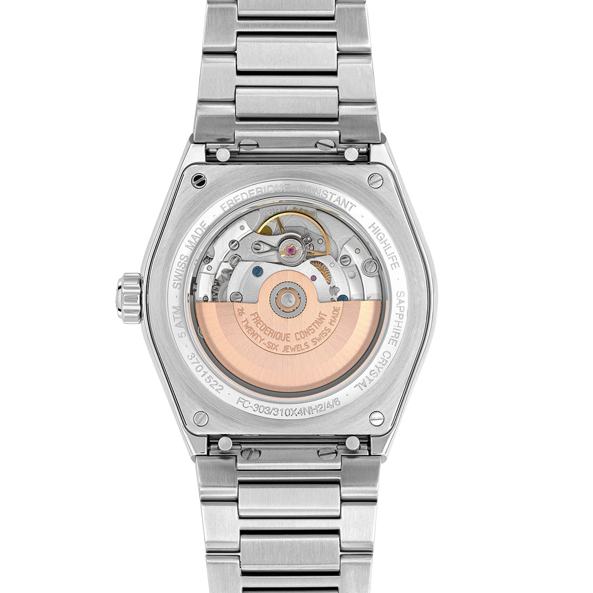 Frederique Constant Men's Highlife Automatic Stainless Steel Watch with Blue Dial front view (3)