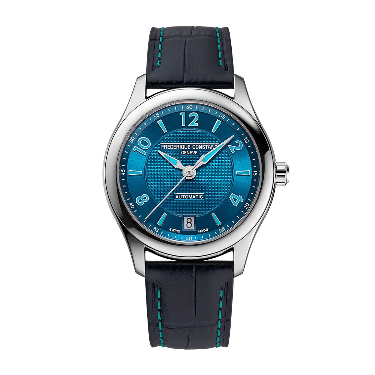 Frederique Constant Ladies' Runabout Automatic Stainless Steel Watch with Blue Dial & Leather Strap