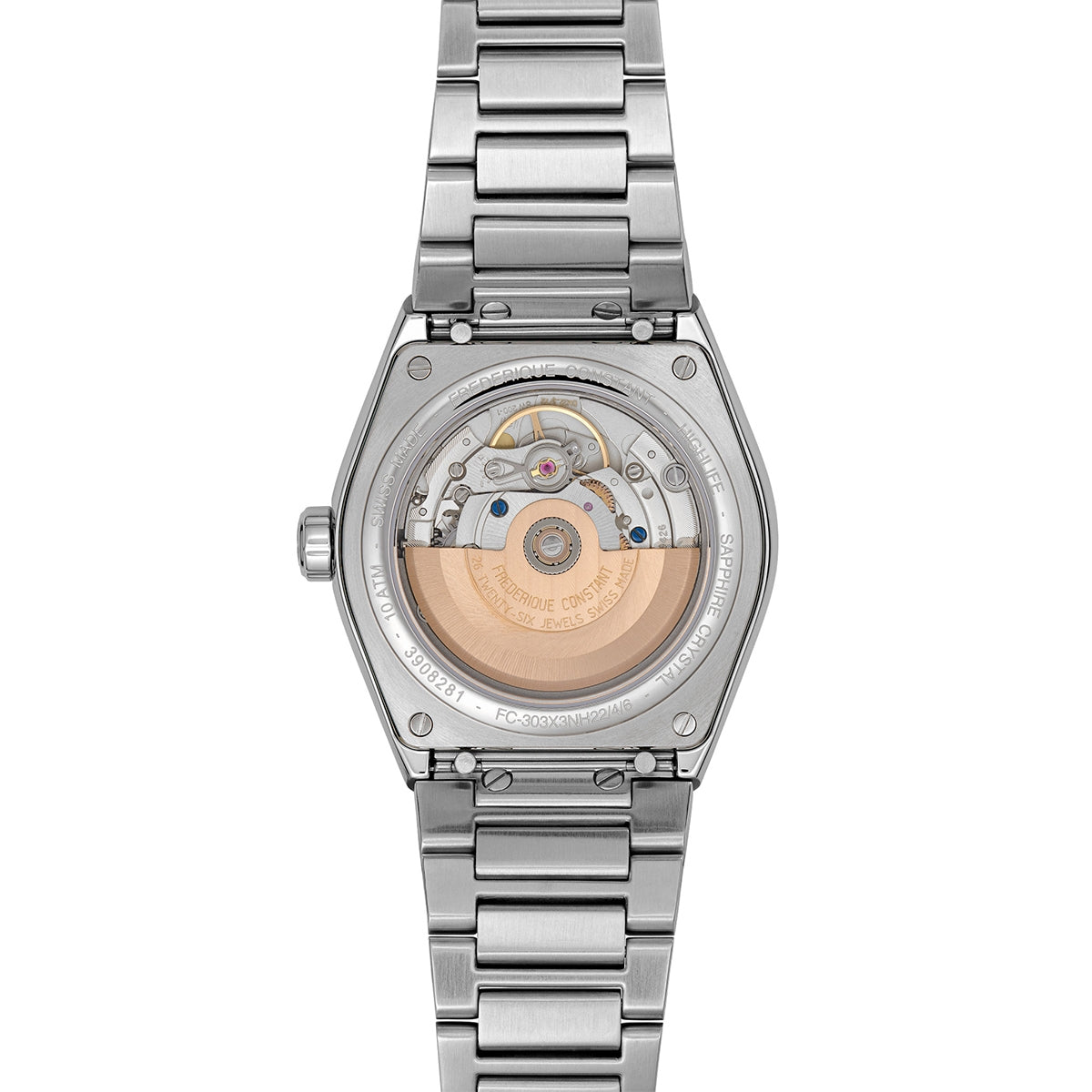 Frederique Constant Men's Highlife Automatic Stainless Steel Watch with Silver Dial front view