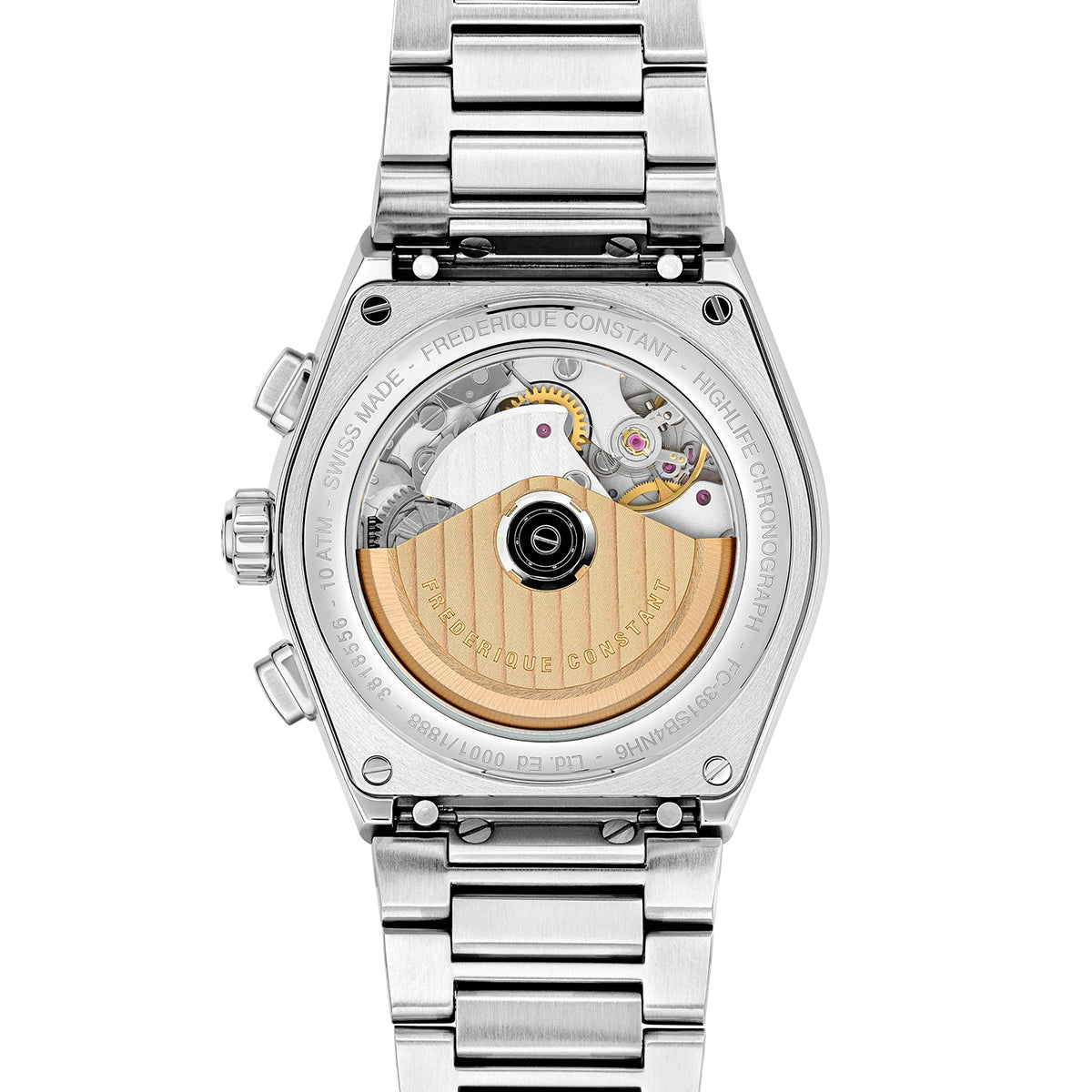 Frederique Constant Men's Highlife Automatic Stainless Still Watch with White Dial front view