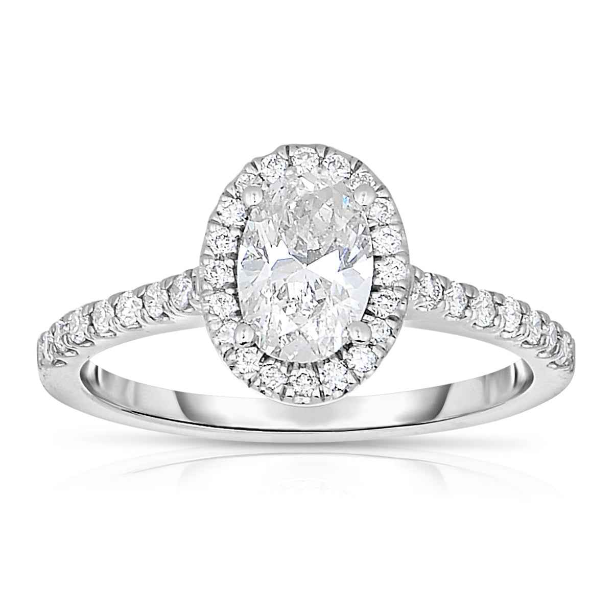 Amaura 1-1/4 ct. tw. Oval Diamond Halo Engagement Ring in 14K White Gold