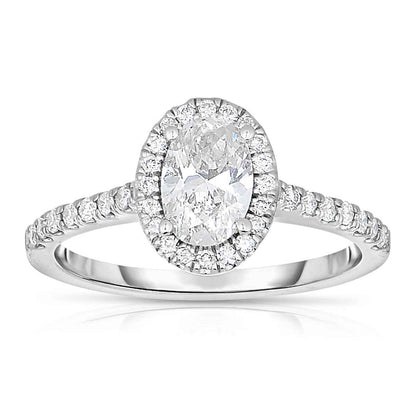 Amaura 1-1/4 ct. tw. Oval Diamond Halo Engagement Ring in 14K White Gold
