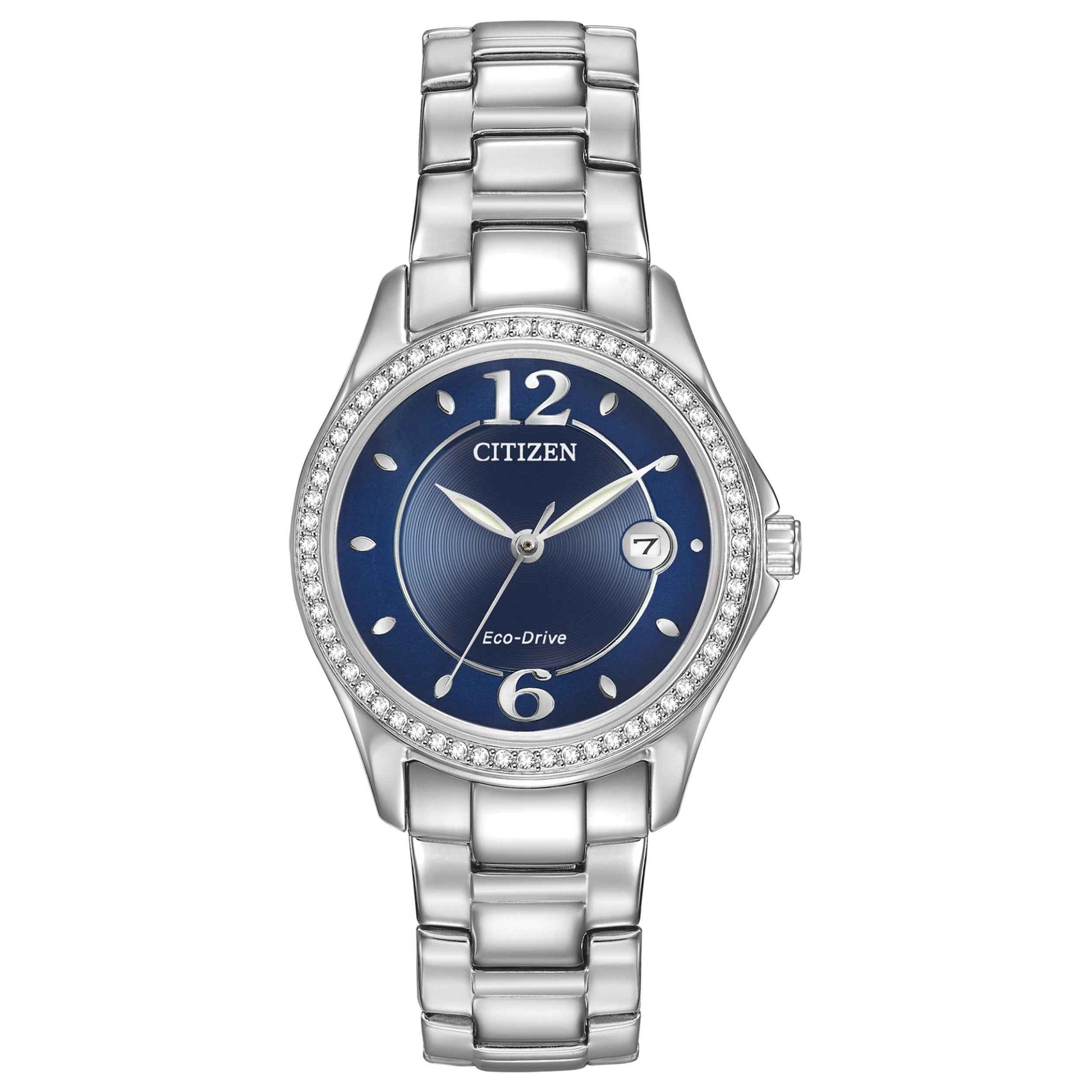 Citizen Silhouette Crystal Men's Cobalt Dial Watch in Stainless Steel