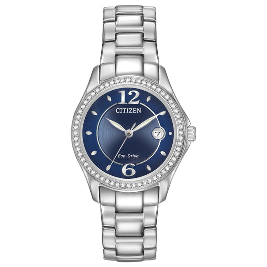 Citizen Silhouette Crystal Men's Cobalt Dial Watch in Stainless Steel