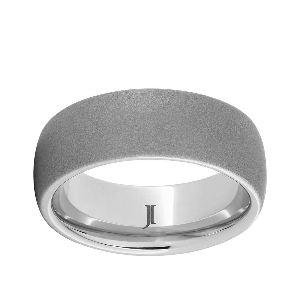 Men's 8mm Serinium Domed Band with Sandblast Finish
