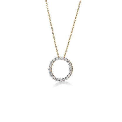 1/4 ct. tw. Diamond Circle Pendant in 10K Yellow Gold