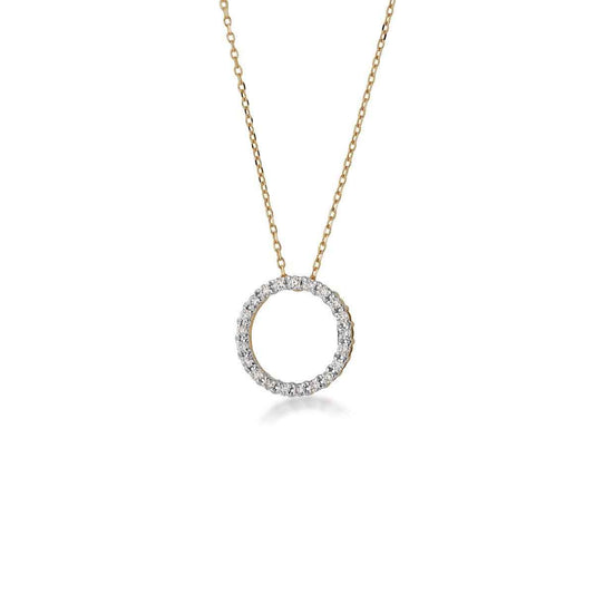 1/4 ct. tw. Diamond Circle Pendant in 10K Yellow Gold