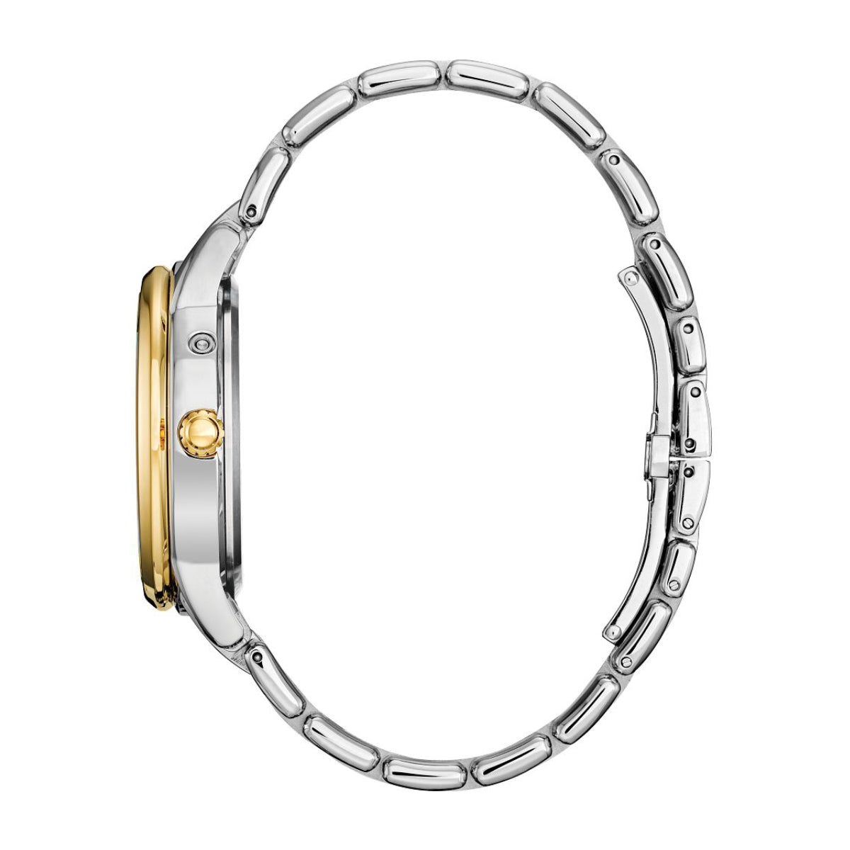 Citizen Ladies' Calendrier Two-Tone Stainless Steel Watch with Mother of Pearl Moon Dial front view