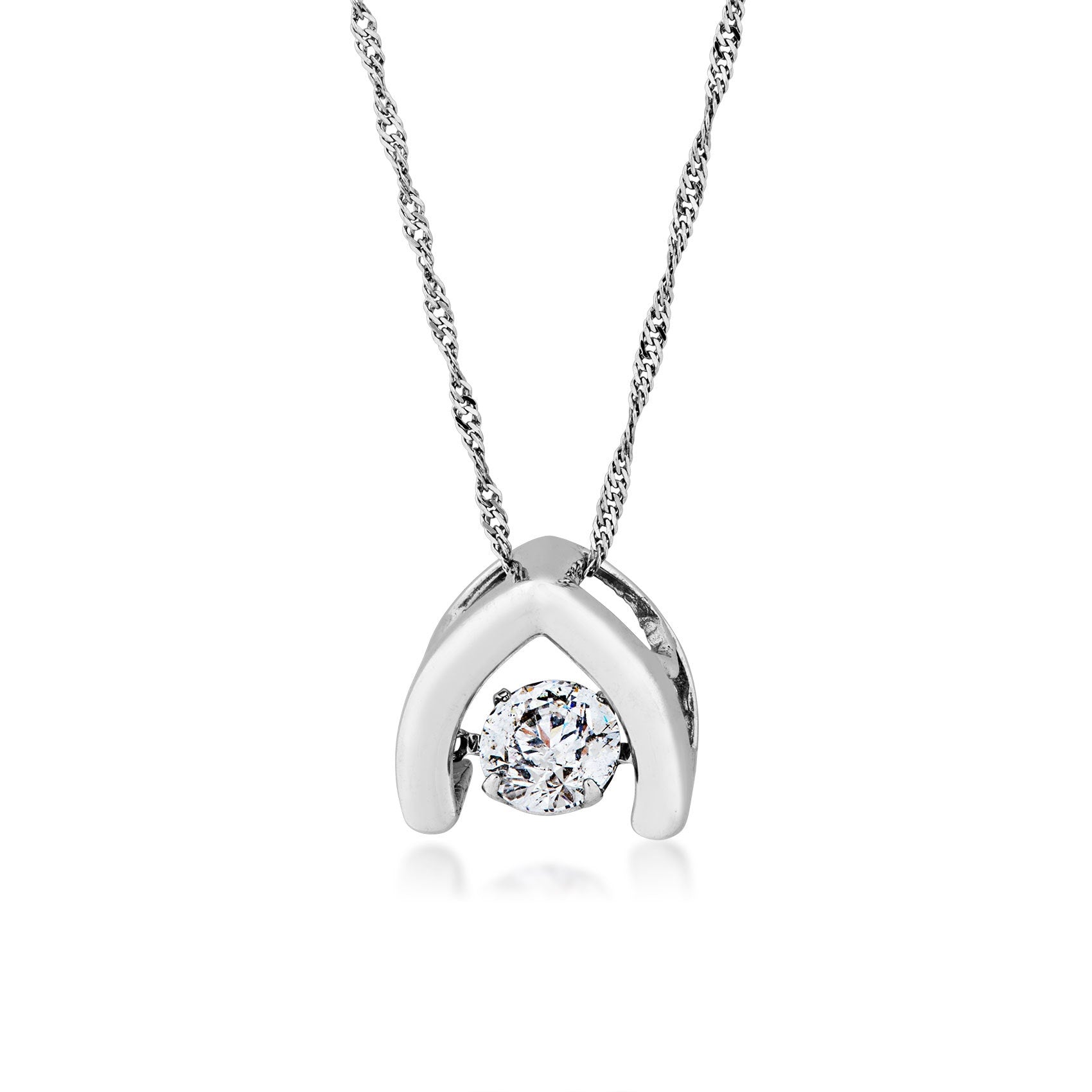 Noventa 1/2 ct. tw. Round Twinkling Diamond Pendant in 14K White Gold