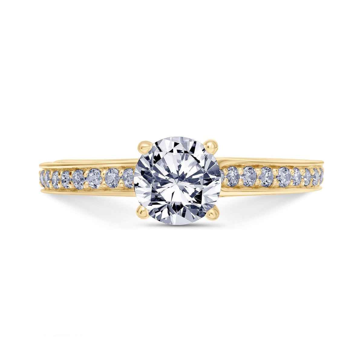 Scott Kay Namaste 1/3 ct. tw. Diamond Semi-Mount Engagement Ring in 14K Yellow Gold front view
