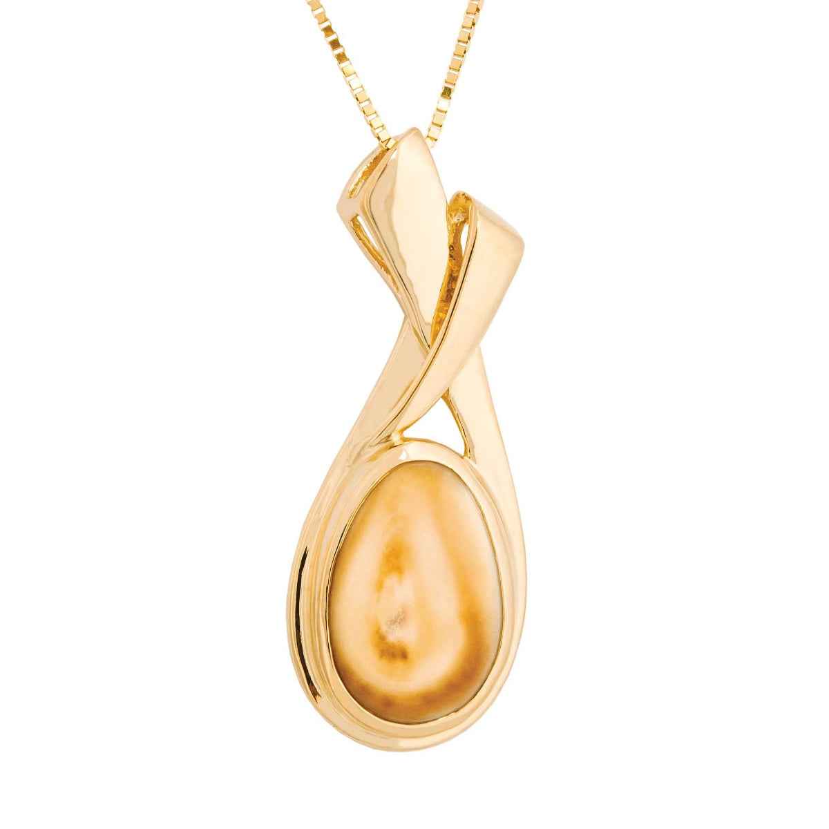 Ladies' Elk Ivory Necklace in 14K Yellow Gold - I420137 Basin