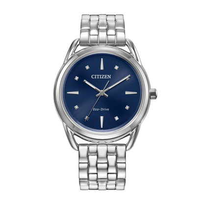 Citizen Ladies' Dress Classics Stainless Steel Watch with Blue Dial