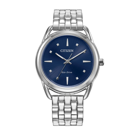 Citizen Ladies' Dress Classics Stainless Steel Watch with Blue Dial