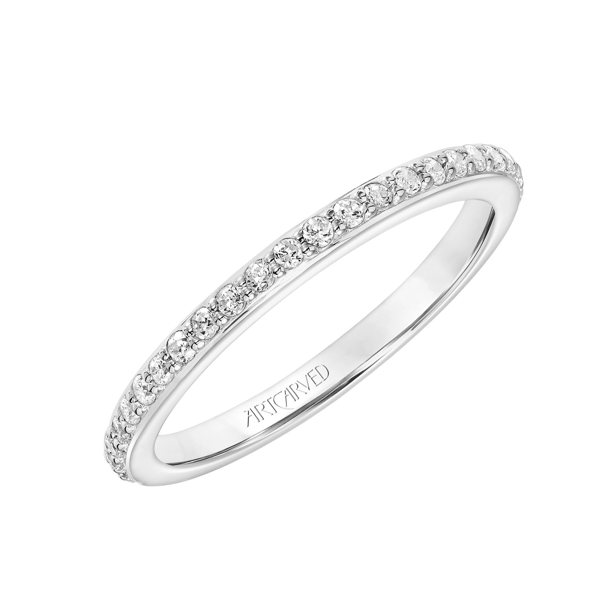 ArtCarved Contemporary 1/3 ct. tw. Round Diamond Wedding Band in 14K White Gold