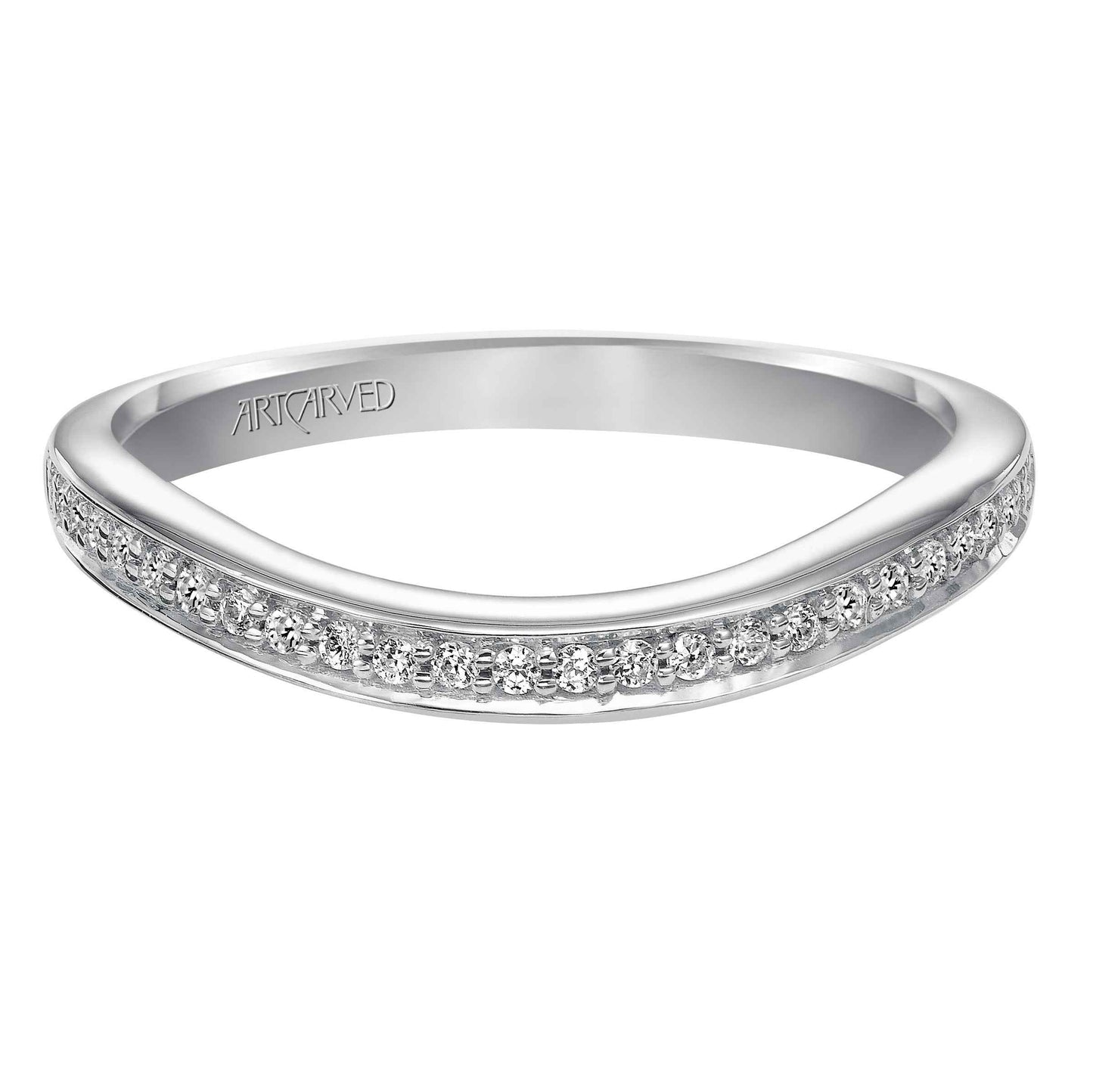 ArtCarved Vintage .13 ct. tw. Diamond Wedding Band in 14K White Gold