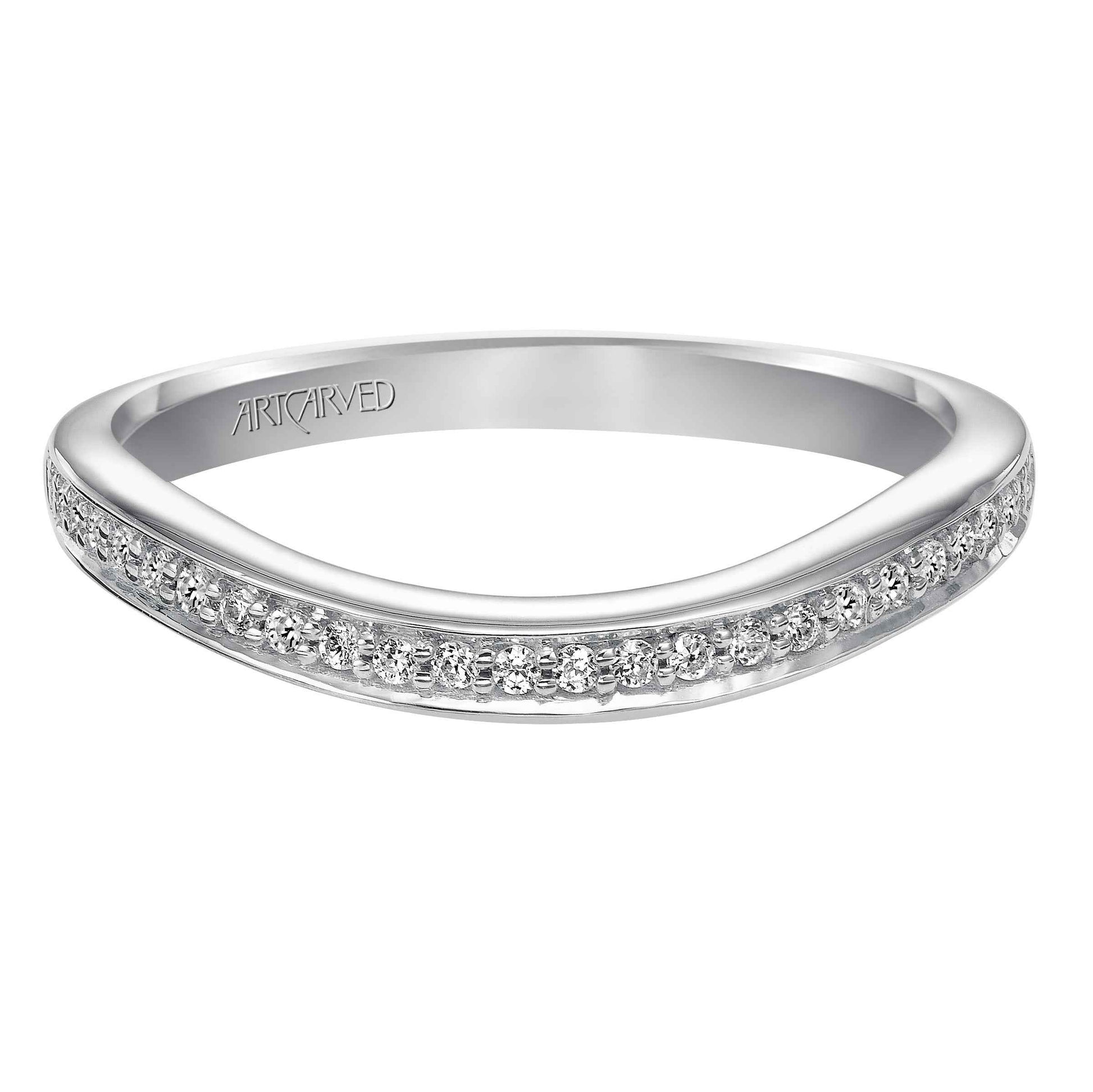 ArtCarved Vintage .13 ct. tw. Diamond Wedding Band in 14K White Gold