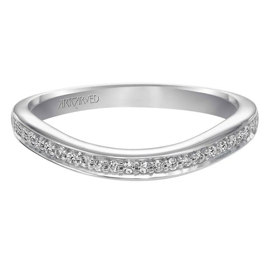 ArtCarved Vintage .13 ct. tw. Diamond Wedding Band in 14K White Gold