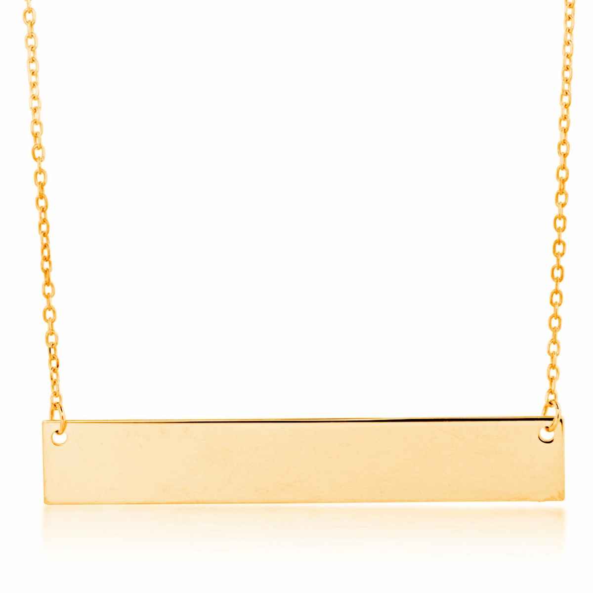 Engravable Fashion Layering Bar Necklace in 10K Yellow Gold