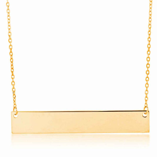 Engravable Fashion Layering Bar Necklace in 10K Yellow Gold