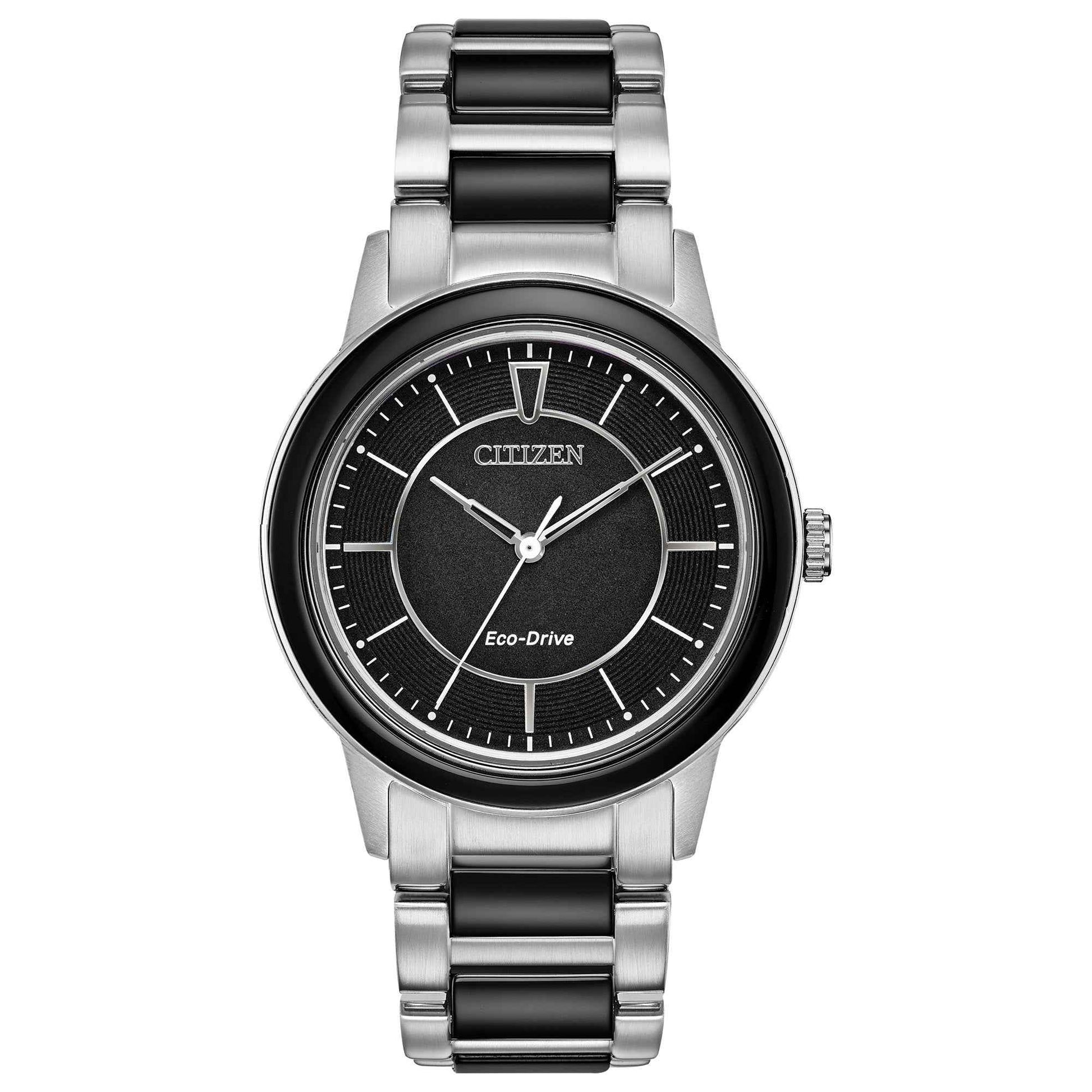 Citizen Ladies' Chandler Analog Stainless Steel Watch with Black Ceramic Bracelet and Black Dial