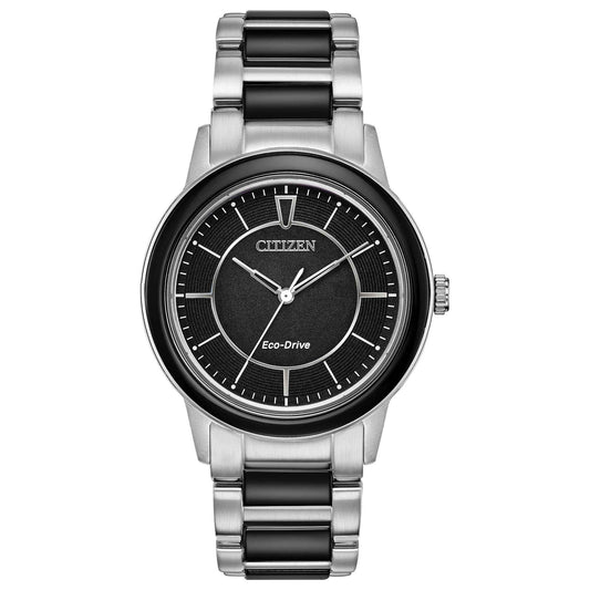Citizen Ladies' Chandler Analog Stainless Steel Watch with Black Ceramic Bracelet and Black Dial