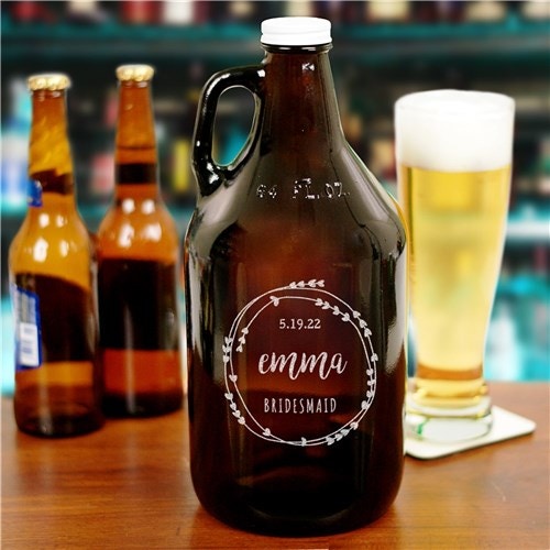 Personalized Bridal Party Beer Growler