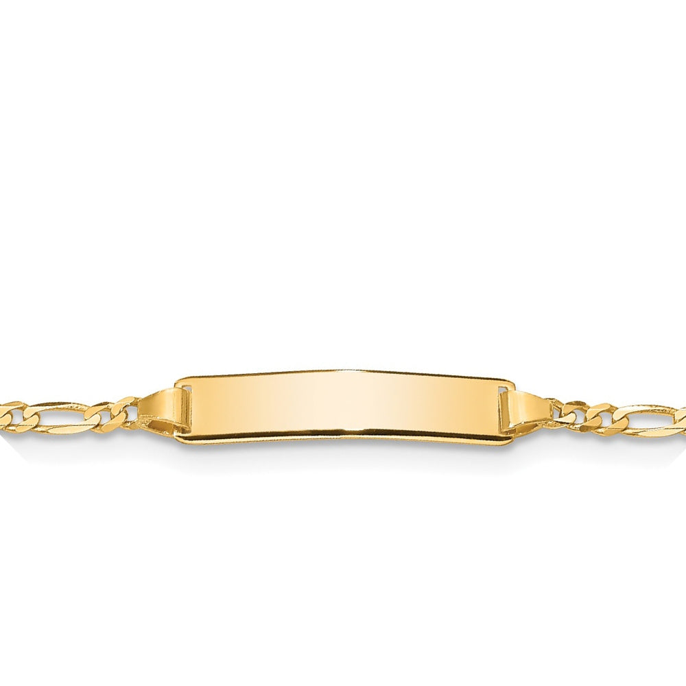 Children's Figaro ID Bracelet in 14K Yellow Gold front view