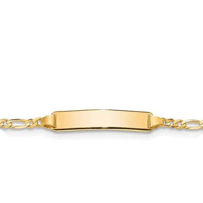 Children's Figaro ID Bracelet in 14K Yellow Gold front view