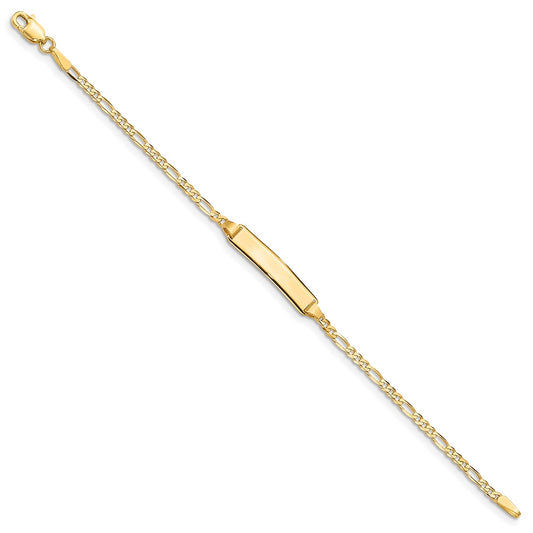 Children's Figaro ID Bracelet in 14K Yellow Gold close-up detail