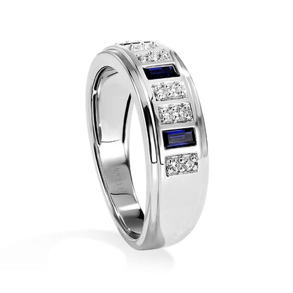 Star Wars R2 Series Sapphire & 1/5 ct. tw. Diamond Ring in 14K White Gold front view