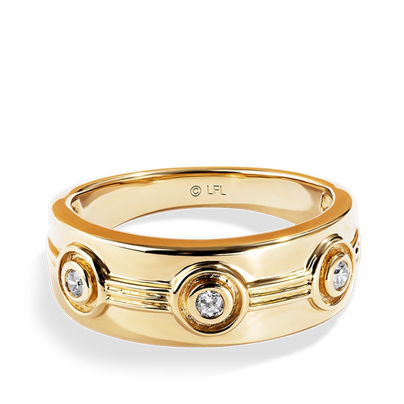 Star Wars Threepio Series Men's 1/10 ct. tw. Diamond Bezel Set Ring in 14K Yellow Gold